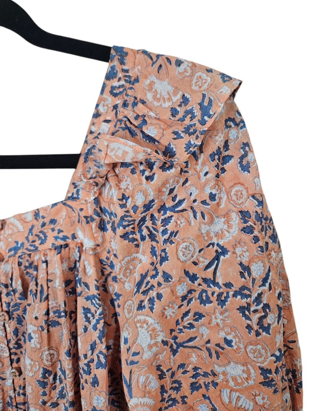 Cleobella Mariana Puff Short Sleeve Blouse Top Floral Print Ruffled Pink XS - Picture 8 of 16
